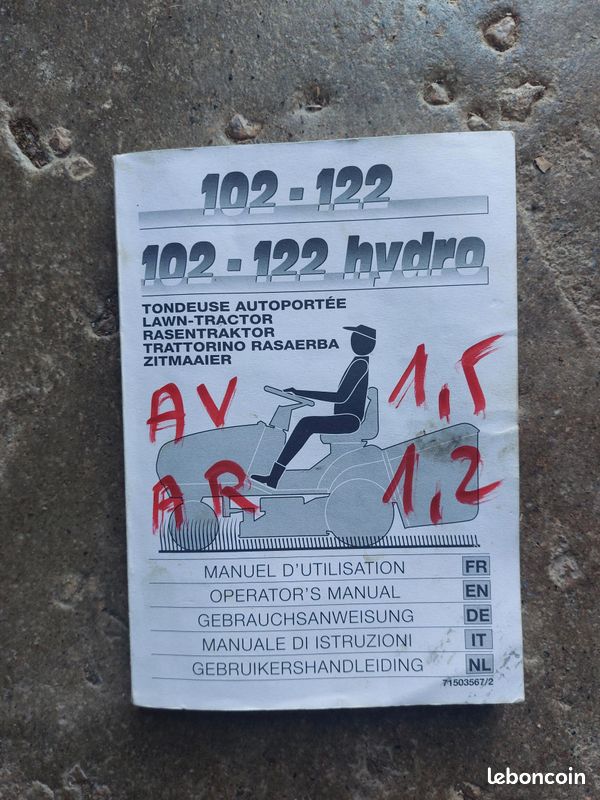Tondeuse auto portée Verts Loisirs pour pièces détachées (image 6)