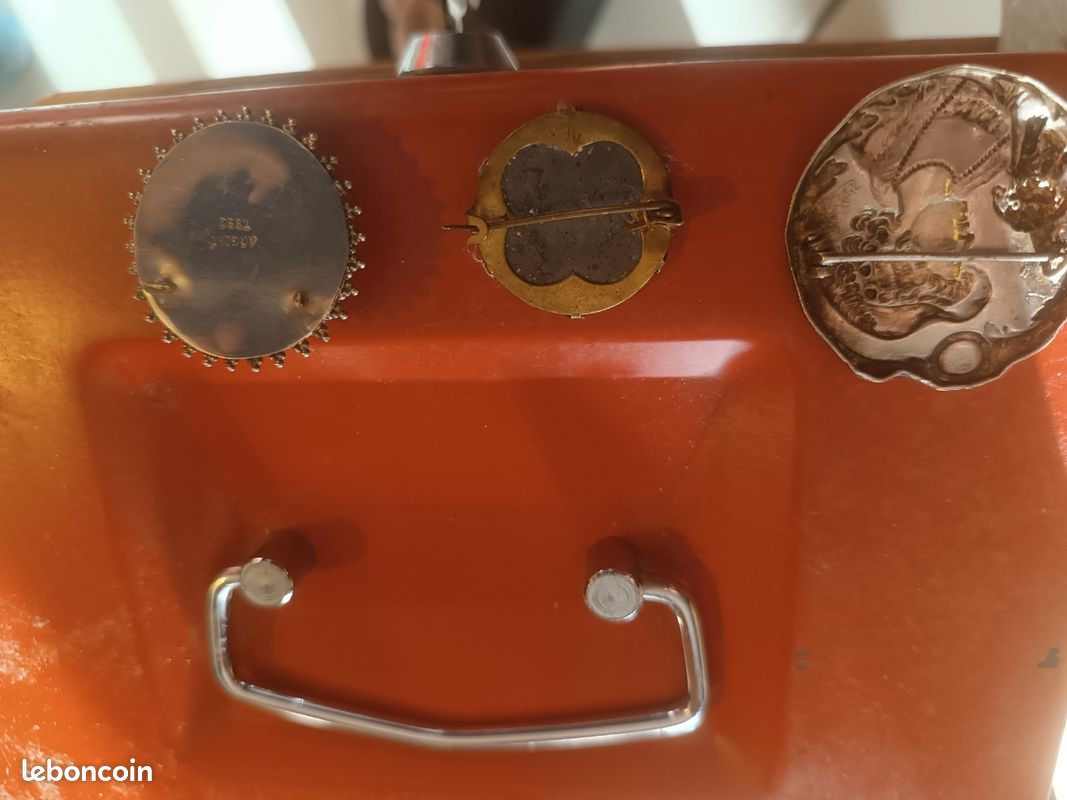 Lot De 3 Broches Anciennes Fin XIXe / Art Nouveau - Porte-photo, Occasion Bon état