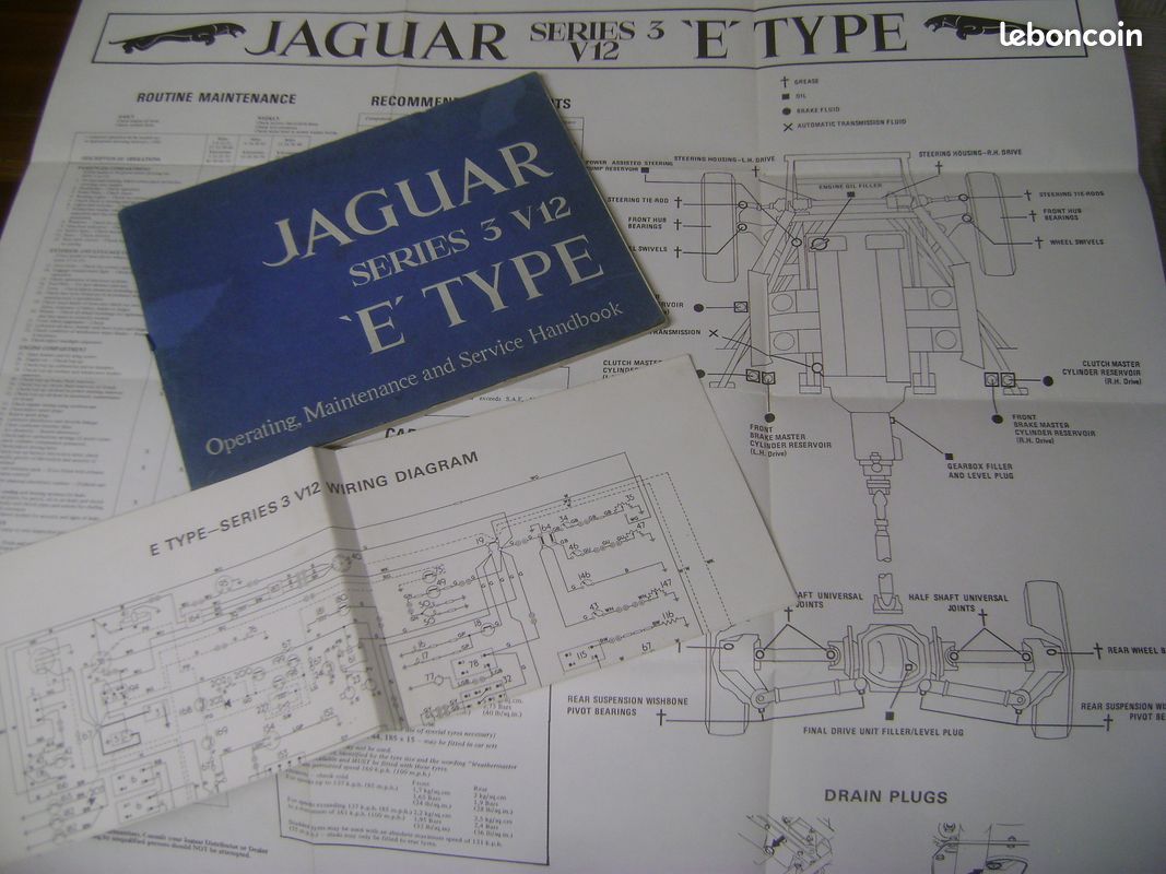 Notice d'entretien originale jaguar type E v12 (image 1)