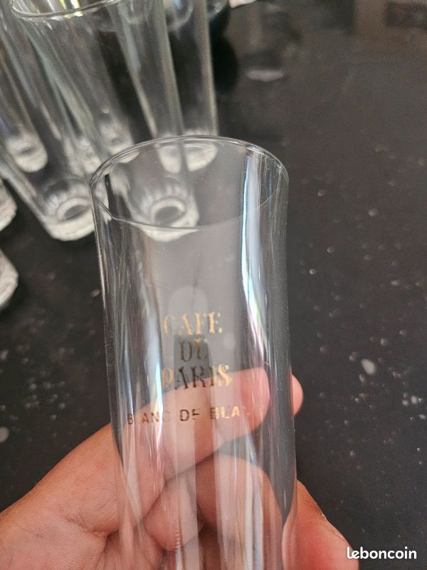Lot de 8 verres hauts vintage – Reims France (image 2)