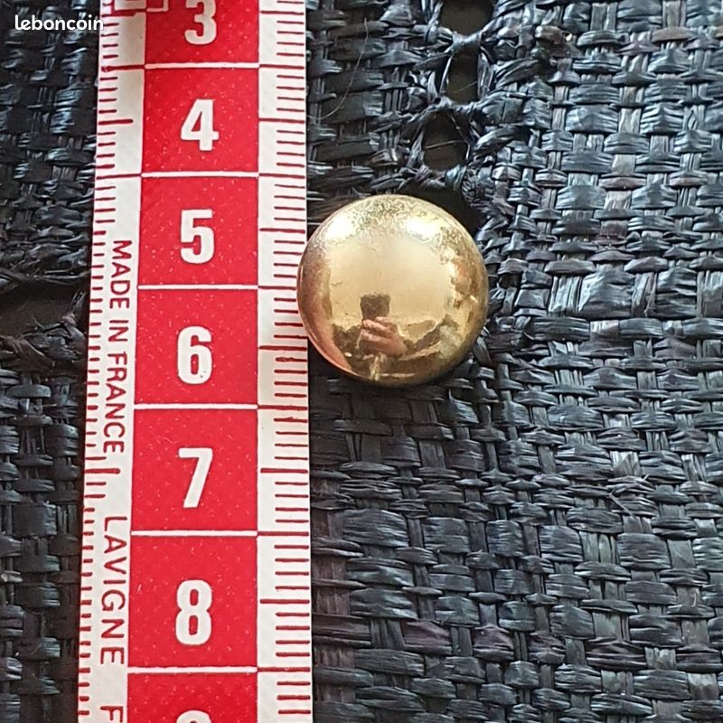 8 boutons anciens bombés en métal doré (image 2)
