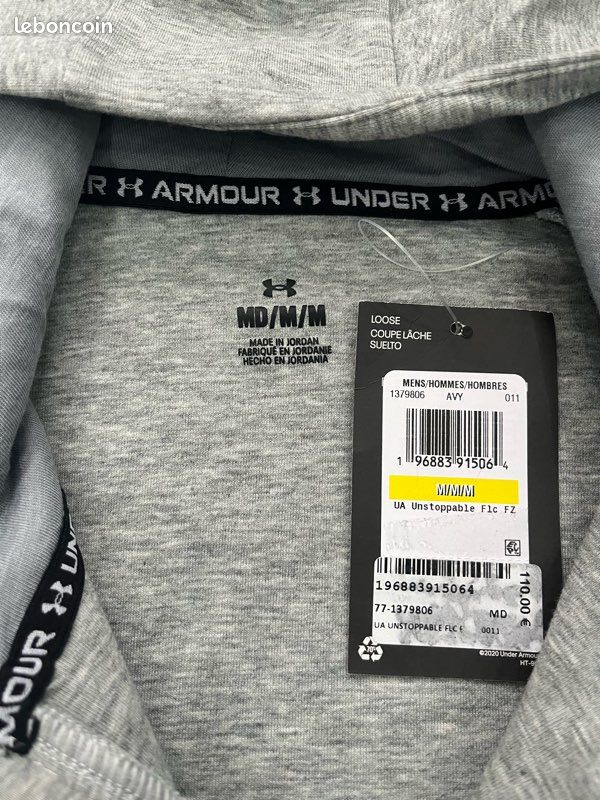 Veste Under Armour Unstoppable grise neuve (image 3)
