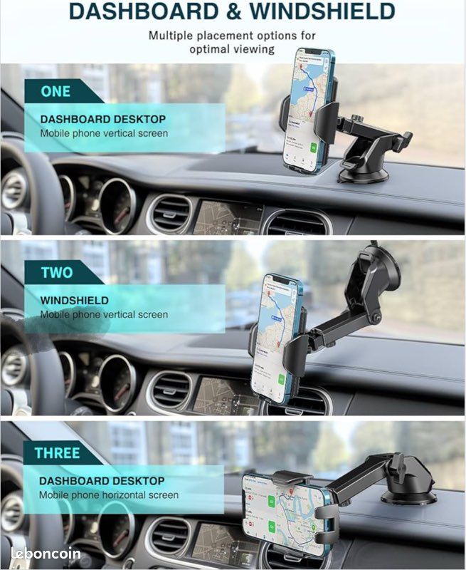 Generic Support Téléphone Voiture Orientable Et Ajustable à Prix Pas