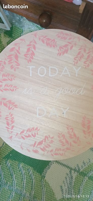Petite TABLE bois/métal avec espace de rangement 🌺dessous (image 2)