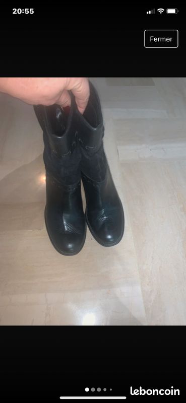 Superbes bottines Minelli en daim et cuir (image 1)