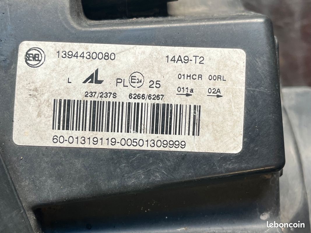 PHARE AVANT FIAT DUCATO 3 / CITROEN JUMPER / PEUGEOT BOXER coté GAUCHE / CONDUCTEUR reference : 1394430080 (image 4)