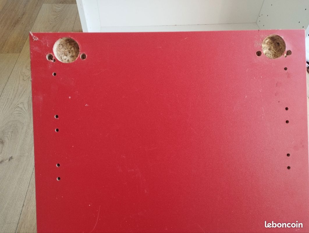Porte façade de tiroir rouge verni Ikea pour caisson metod (image 4)