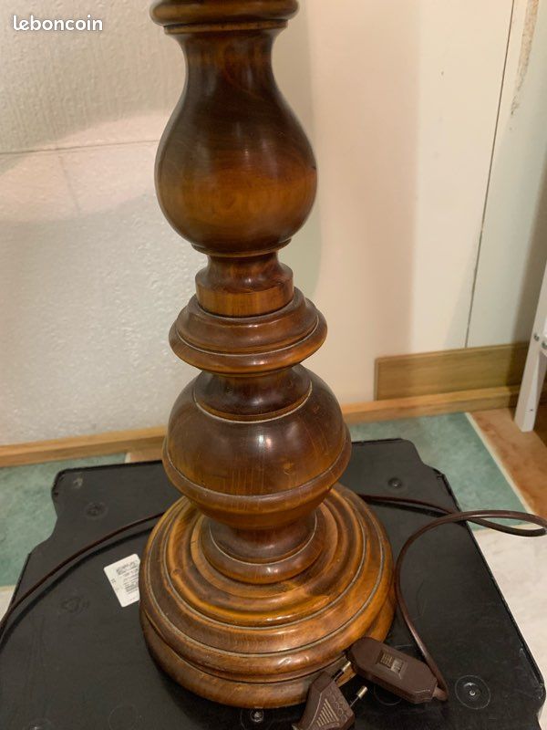 Lampe sur pied avec abat jour rustique 80 cm (image 3)