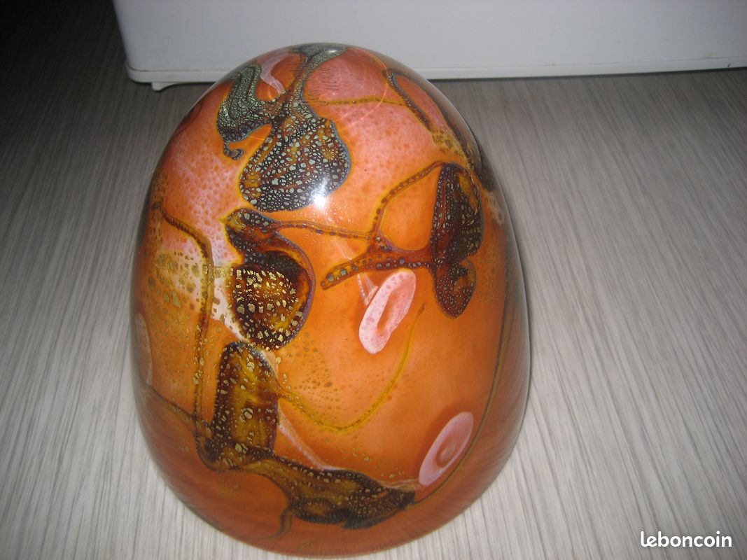 Rare demi globe XXL porcelaine vernie vintage (image 2)