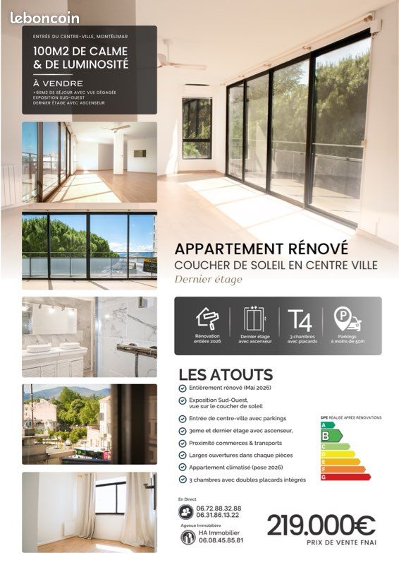 Appartement 4 pièces 100 m² · à Montélimar · 100 m² · 219 000 €
