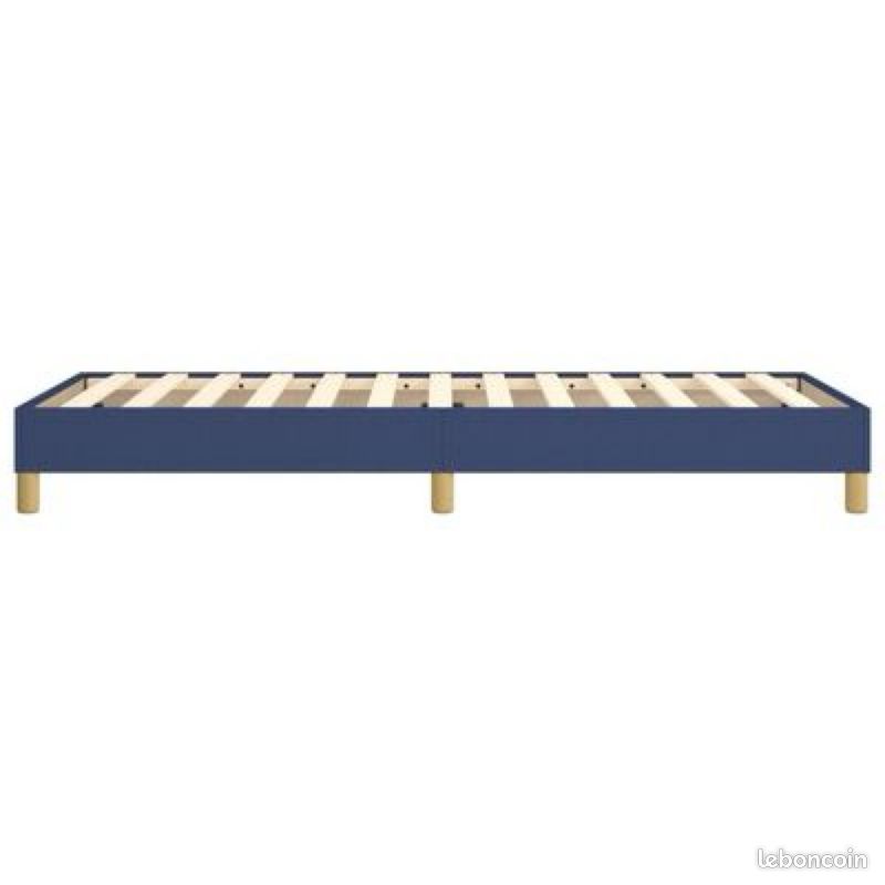 Cadre de lit Bleu 100 x 200 cm Tissu (image 5)
