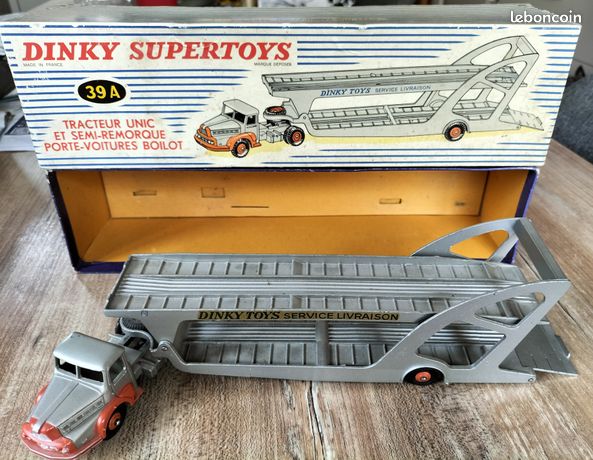 DINKY SUPERTOYS 1/43 TRACTEUR UNIC Et SEMI REMORQUE PORTE Voitures Boilot Ref 39a