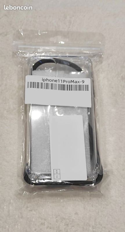 Coque Iphone 11 Pro Max transparente avec cordon noir (image 2)