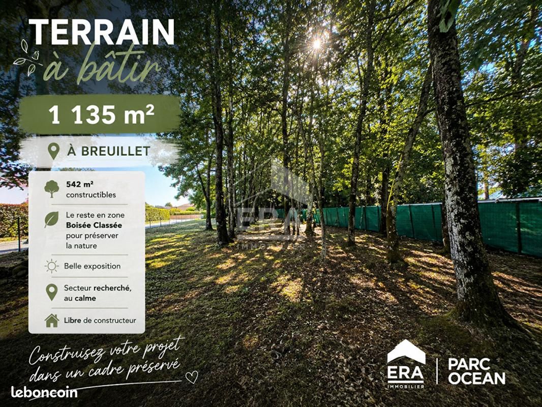Terrain 1 135 m² Breuillet · 107 000 €