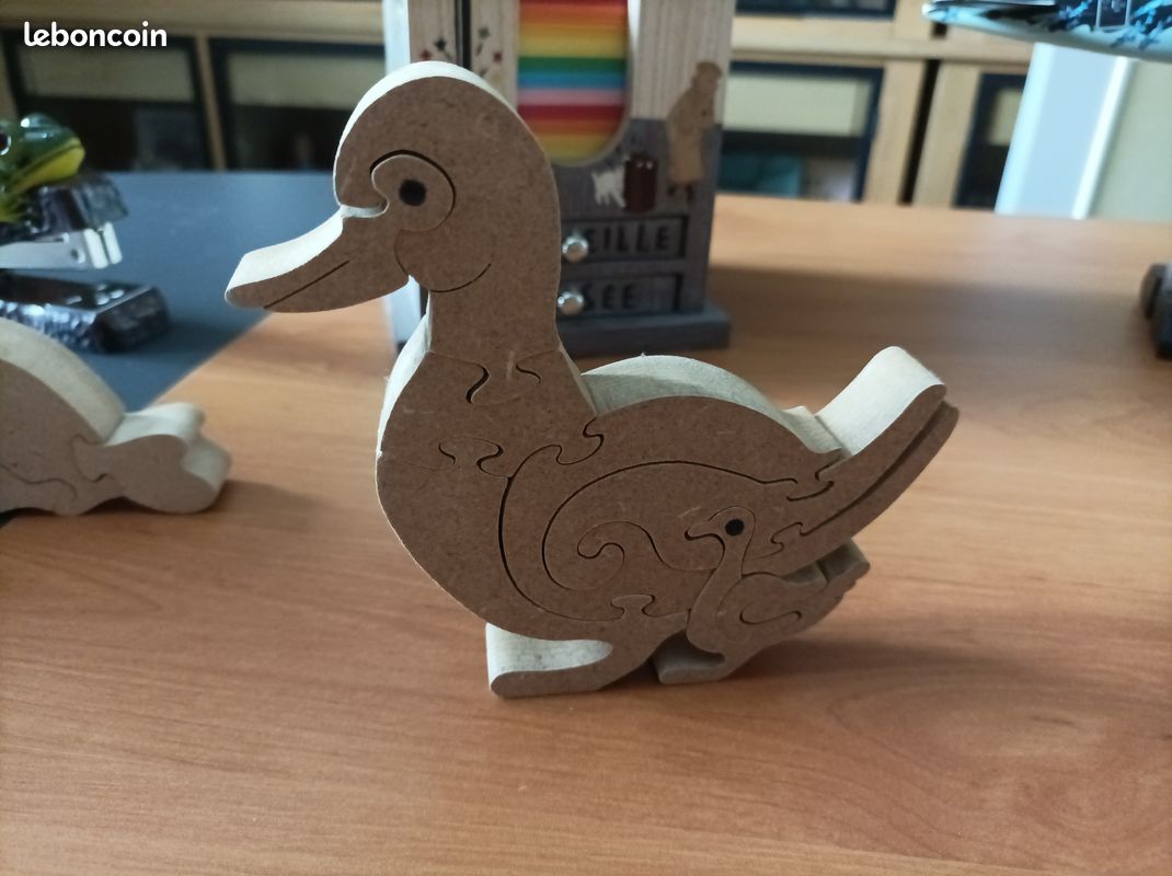 Puzle bois à peindre ou vernir - CANARD + PETIT (image 1)
