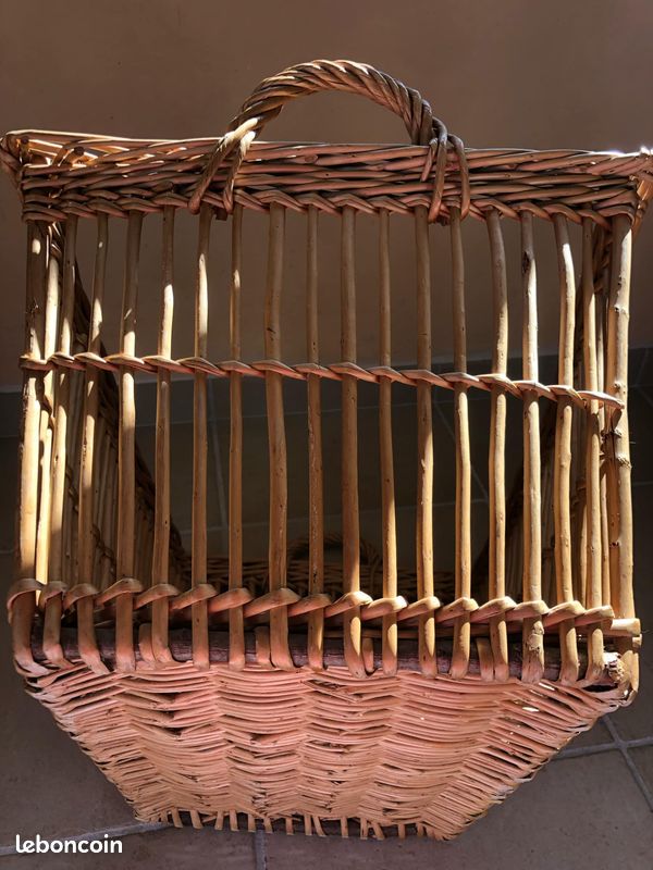Vieux Panier Lingère En Rotin – Début XXe Siècle – 34x28x33 Cm – Authentique