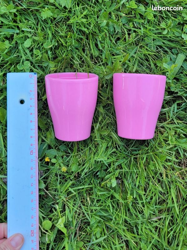Cache pot blanc et rose (image 9)