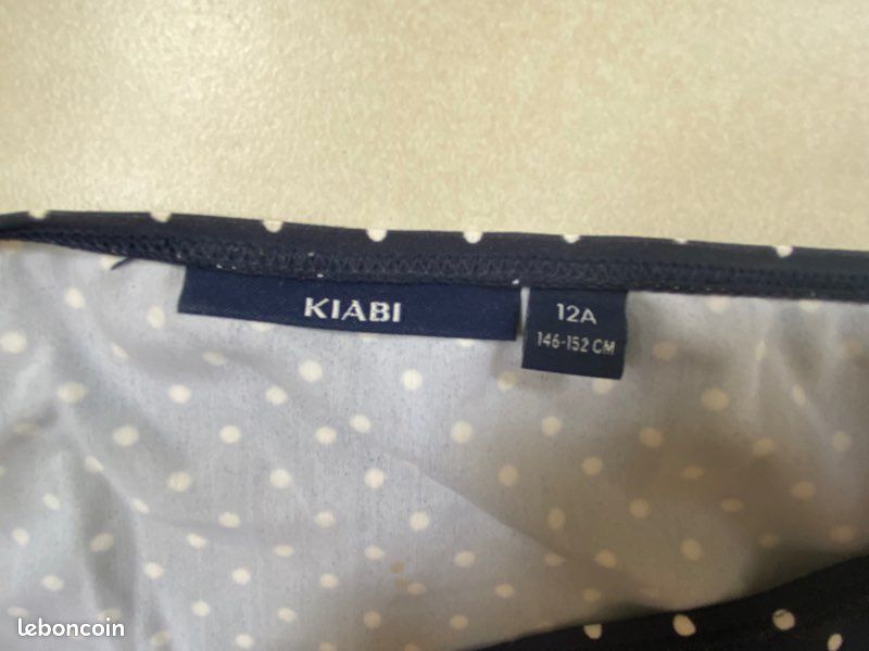 Maillot de bain 2 pièces kiabi 12 ans bleu marine à pois (image 6)