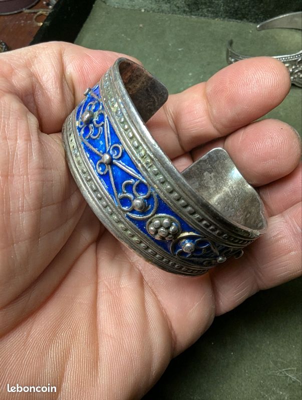 Bracelet Ethnique En Argent Sterling - Bijou Vintage - Occasion Très Bon état