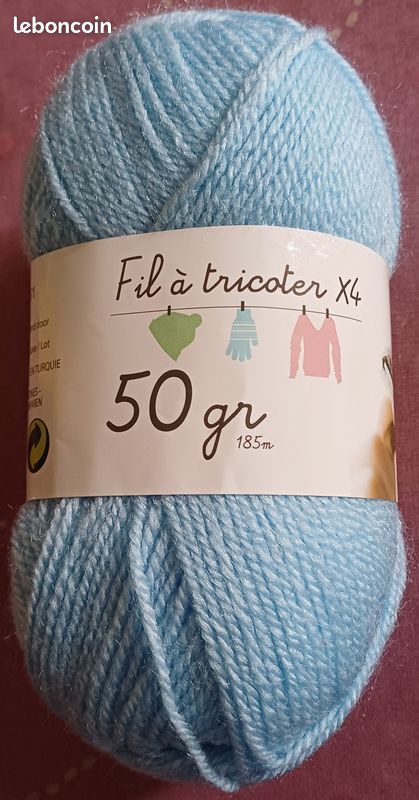 Bobine De Laine à Tricoter - 400g - 50% Mérinos 50% Acrylique - Noir - Italie