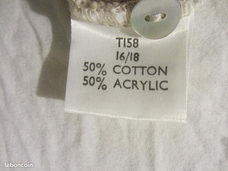 Cardigan à manches courtes beige clair vintage (image 10)