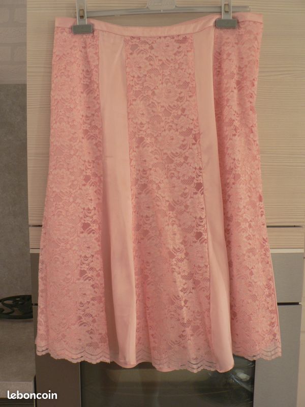 Jupe neuve habillee mariage marque antonelle taille 44 rose poudree (image 6)
