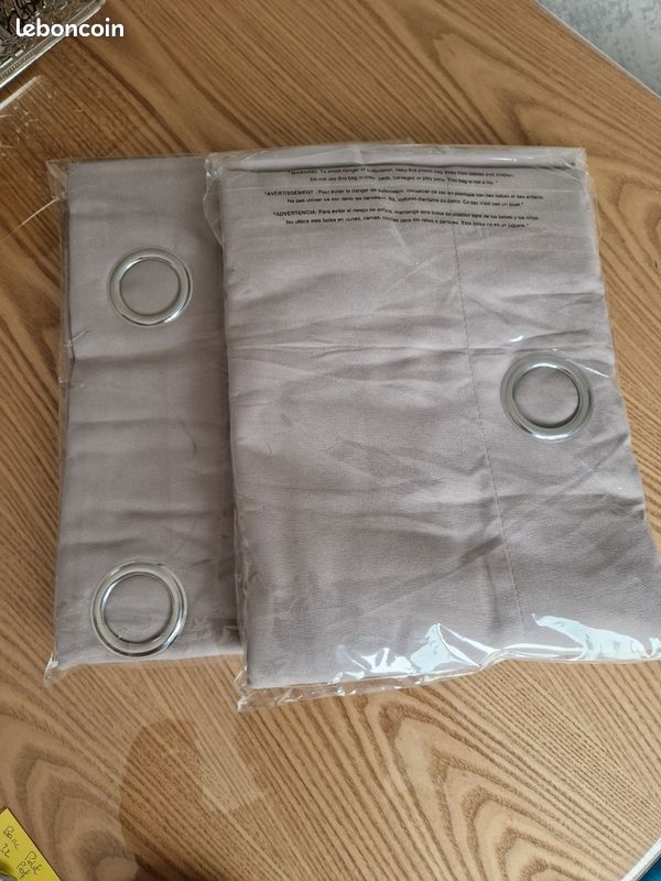 2 paires Rideaux dressing gris (image 1)