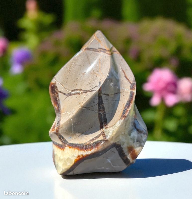 790g, pierre Agate brute polie - Géode de pierre naturelle (image 19)