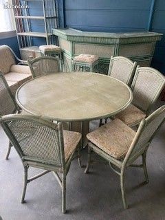 Salon en rotin vert (image 7)