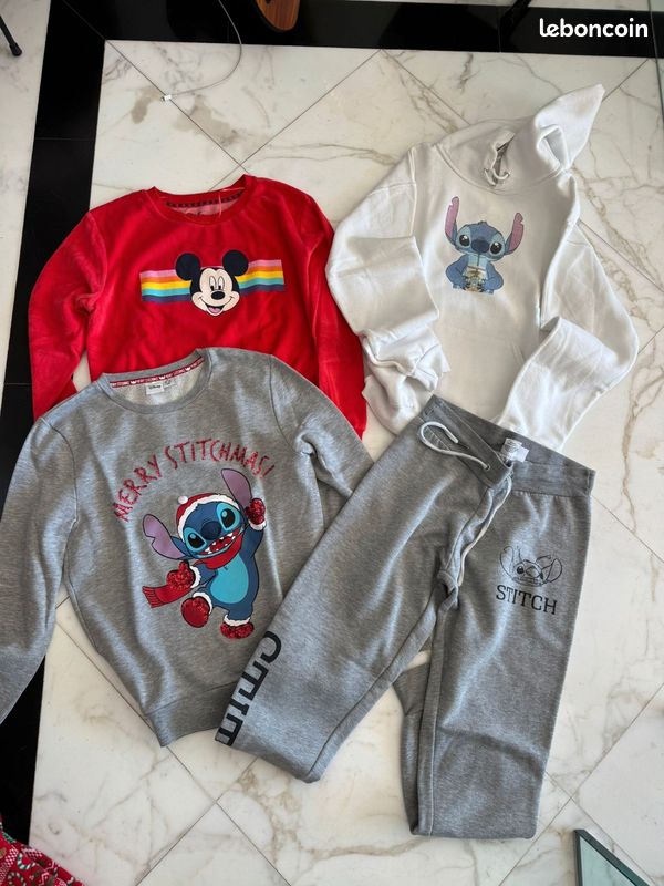 Grand lot vêtements femme / ado – Disney, Stitch, vintage, tops, jeans, pyjamas (image 2)