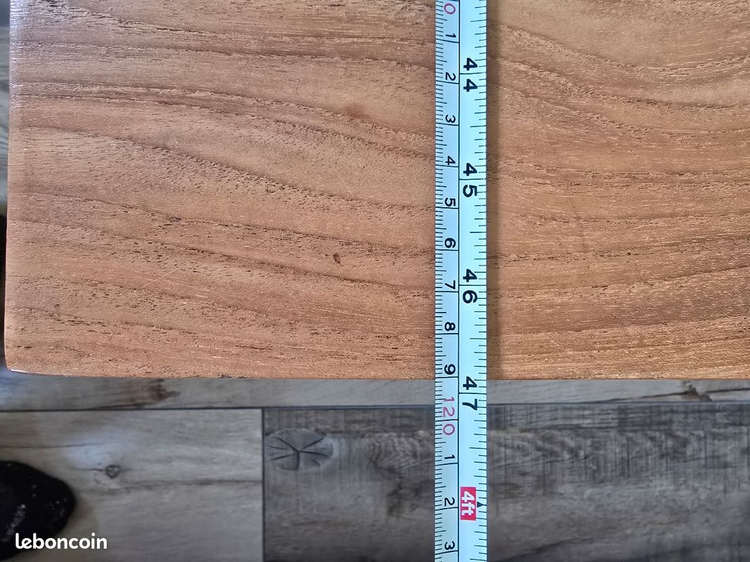 Table basse fer forgé plateau de verre et bois massif (image 9)