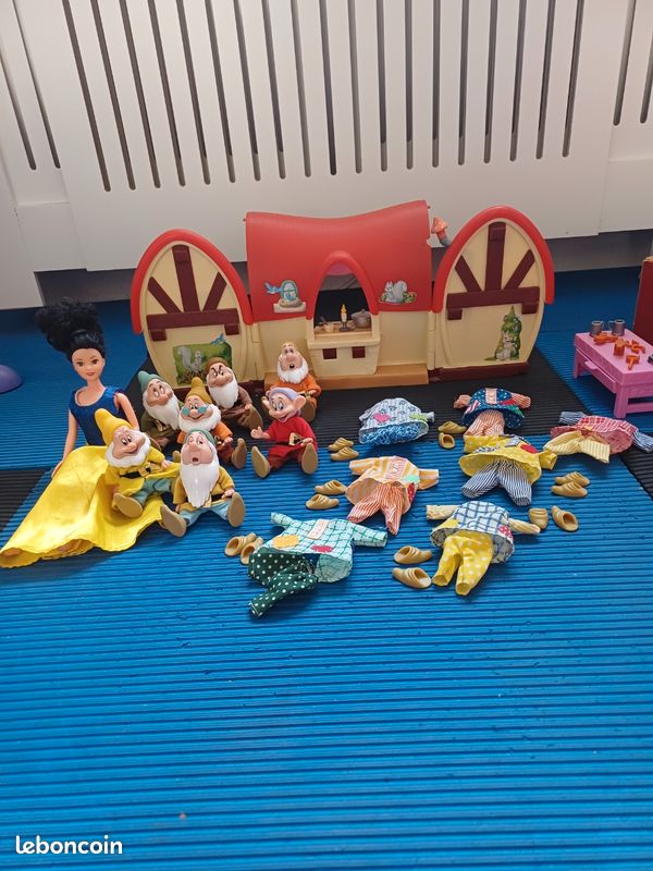 Lot Figurines Vintage Simba – Blanche Neige Et Les 7 Nains (dwarf), Articulées