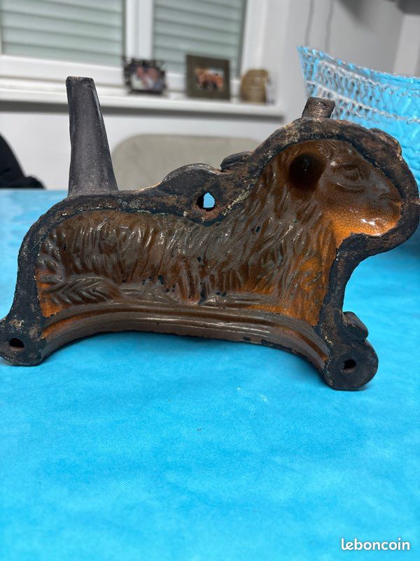 Ancien Moule à Agneau En Fonte - Objet De Métier Rare L 34 Cm
