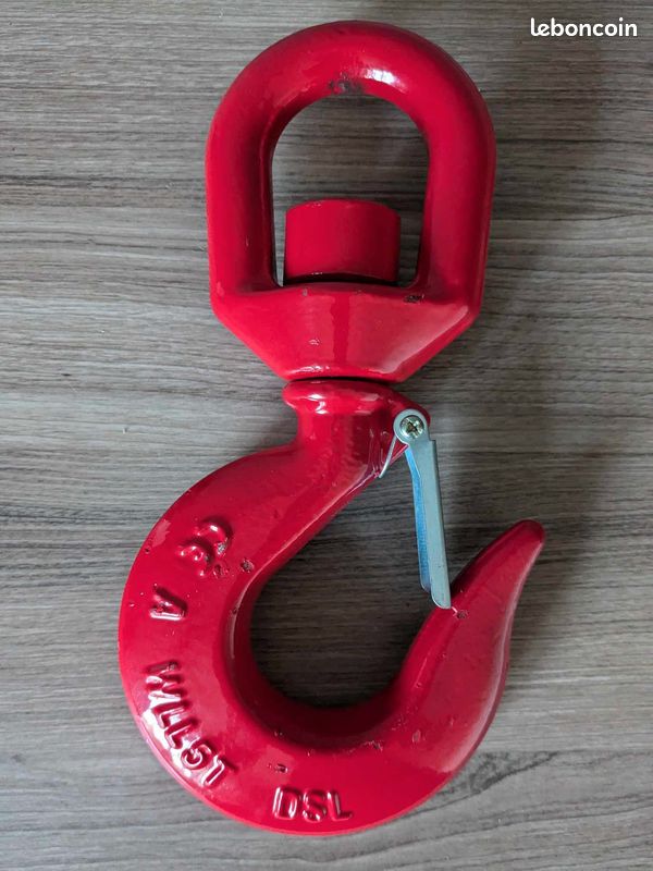 Crochet De Levage Acier 5000 Lbs - Pour Grue, Chantier, Manutention Industrielle - Sécurité Verrouillable
