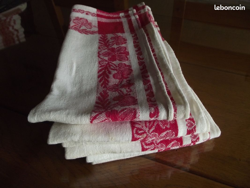 / LINGE ANCIEN VENDU A L'UNITE ( RESTE 4 serviettes damassées ) / (image 5)