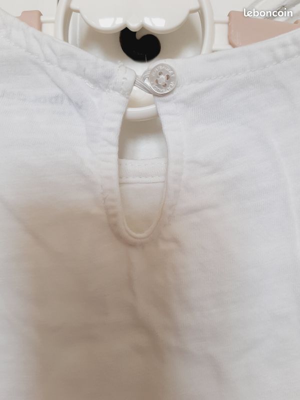 T-shirt Broderie Longues Manches Blanc Fille 4 ans Vertbaudet (image 9)