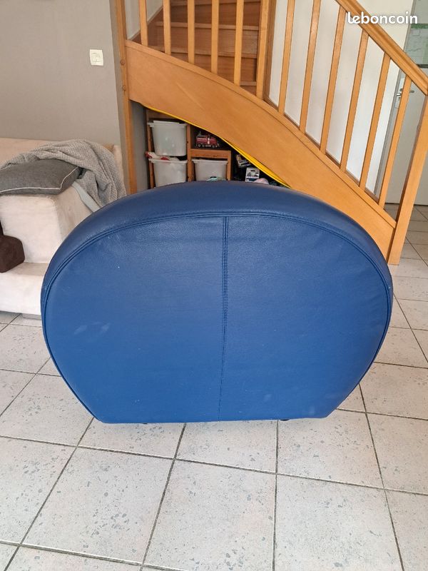 Fauteuil cuir bleu - ultra confortable (image 4)