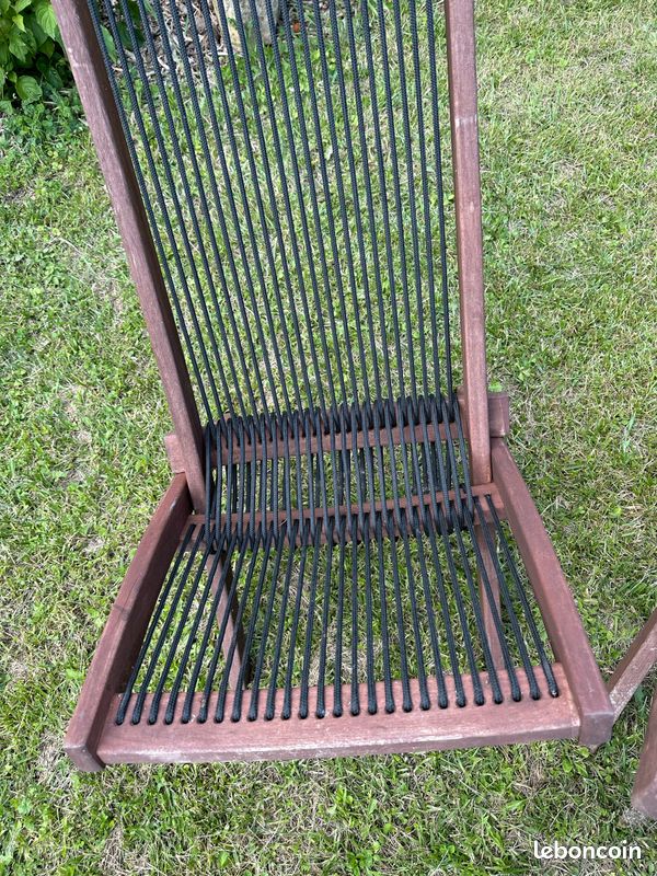 2 Chaises bois et cordes jardin (image 6)
