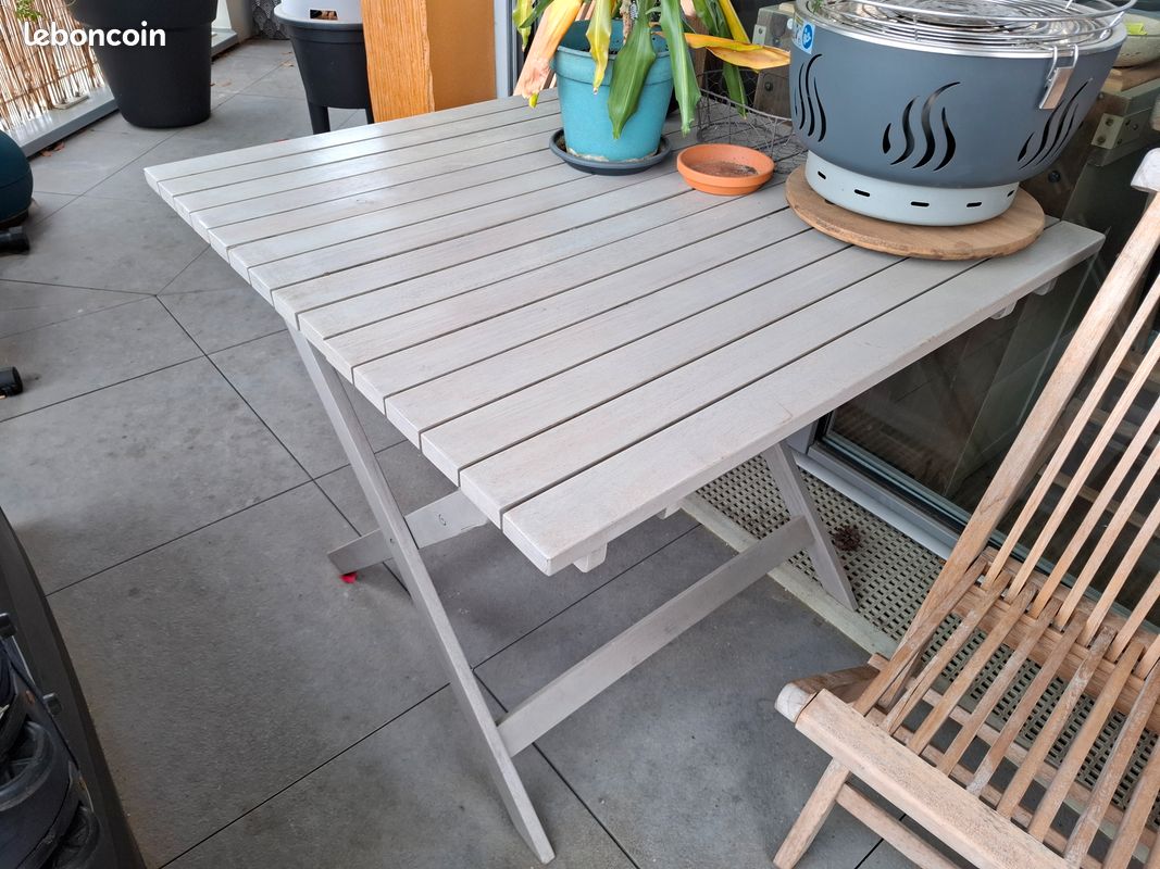 Salon jardin table + chaises teck (image 2)