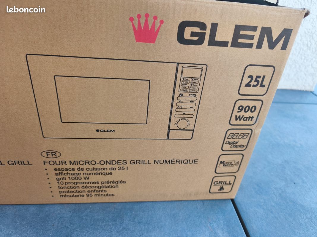 Four micro ondes grill numérique Glem GMF254 BK neuf (image 3)