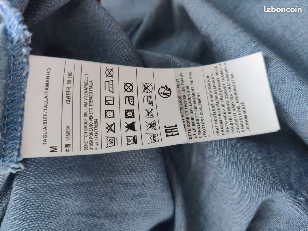 Robe Benetton Taille 38 (M) - Couleur Beige à Motifs Géométriques - Polyester - Occasion Très Bon état