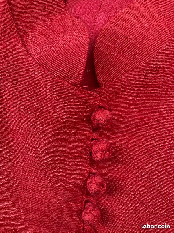 Veste soie rouge (image 2)