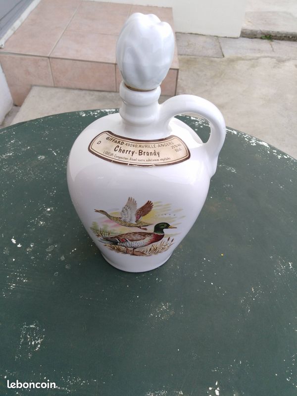 Bouteille liqueur en porcelaine motifs canards sauvages décorative (image 2)