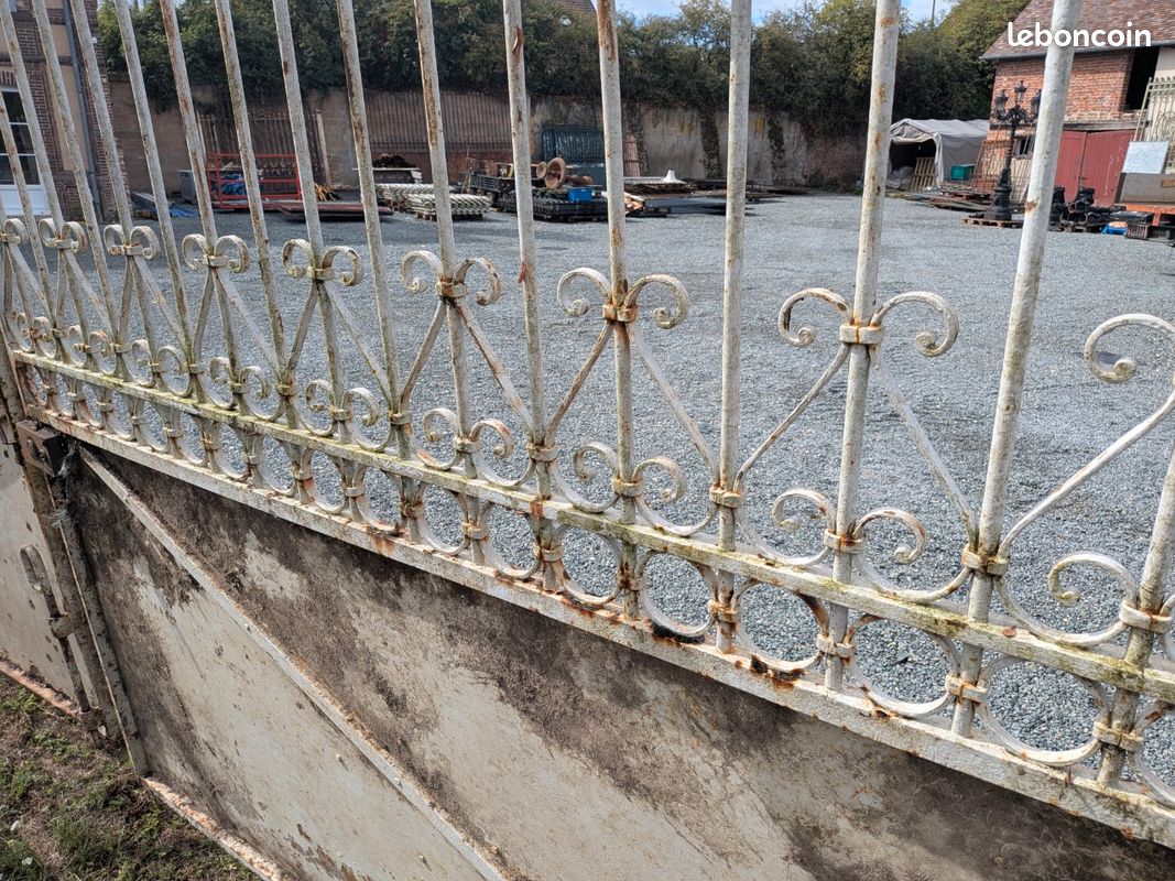 Grille portail de 1834 ancien fer forgé largeur 4 merres (image 6)