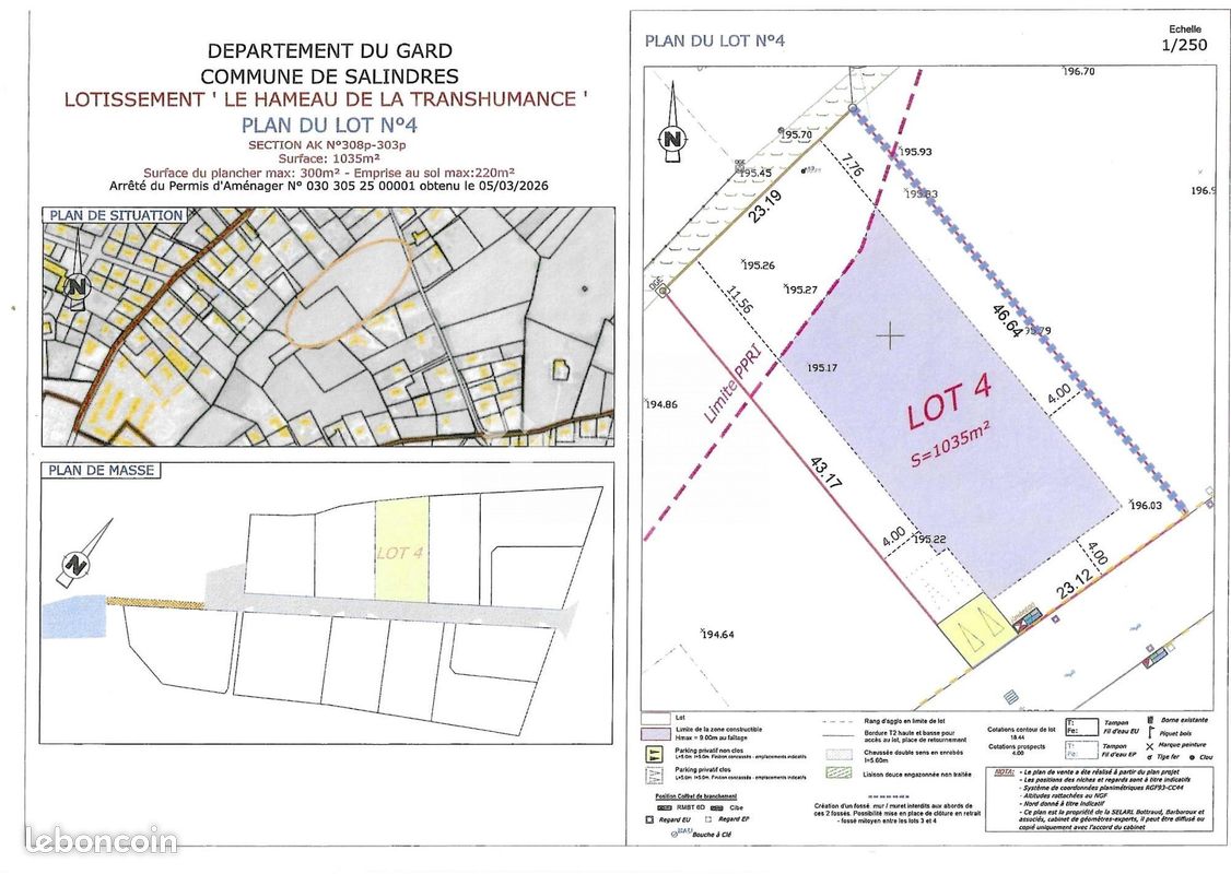 Terrain 1035 m² · à Salindres · 1 035 m² · 93 000 €