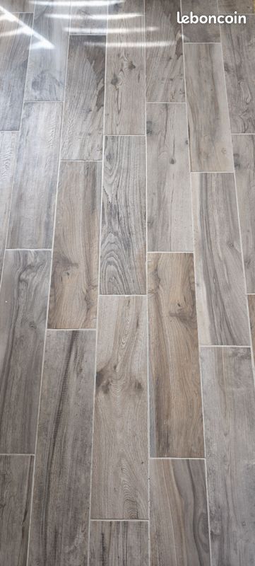 Carrelage sol intérieur / mur intérieur effet
bois grège Elbe L.15 x L.61cm SAD (image 1)
