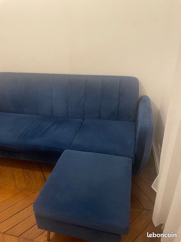 Canapé velou bleue nuit (image 2)