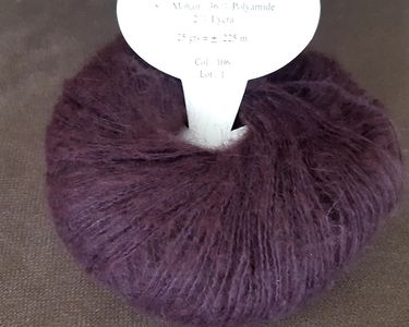 Lot De 10 Pelotes De Laine Style Mohair Couleur Cassis/rose - Acrylique/laine/polyester - Italie - Aiguilles 5+
