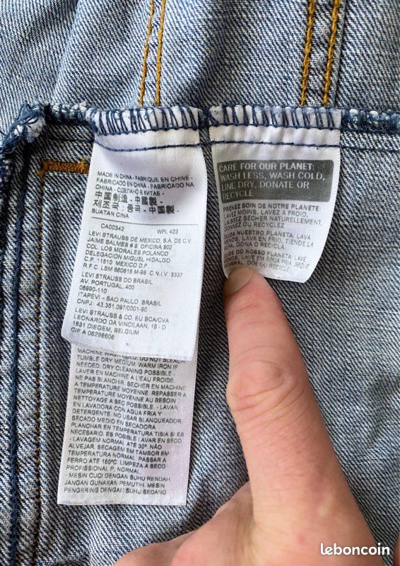 Veste en jean Levi's Strauss Co – Délavage clair – Taille S