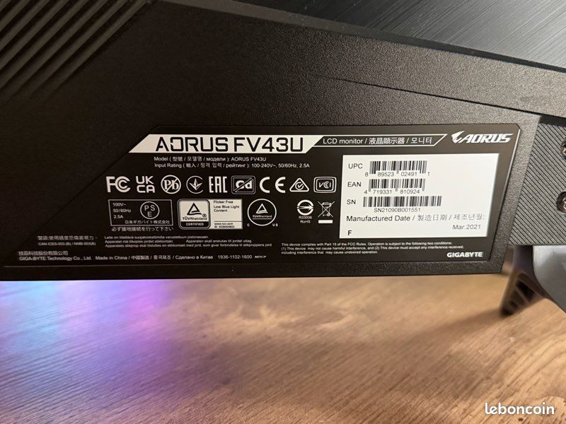Écran Gaming Gigabyte Aorus (image 3)